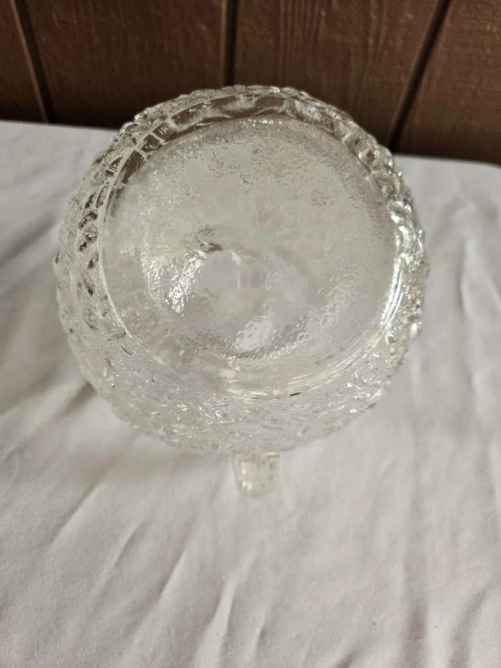 Clear Textured Glass Pitcher